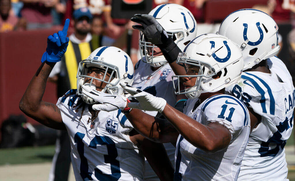 Jubilant Indianapolis Colts players