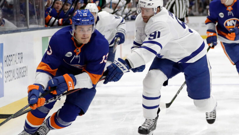 John Tavares checks Mathew Barzal