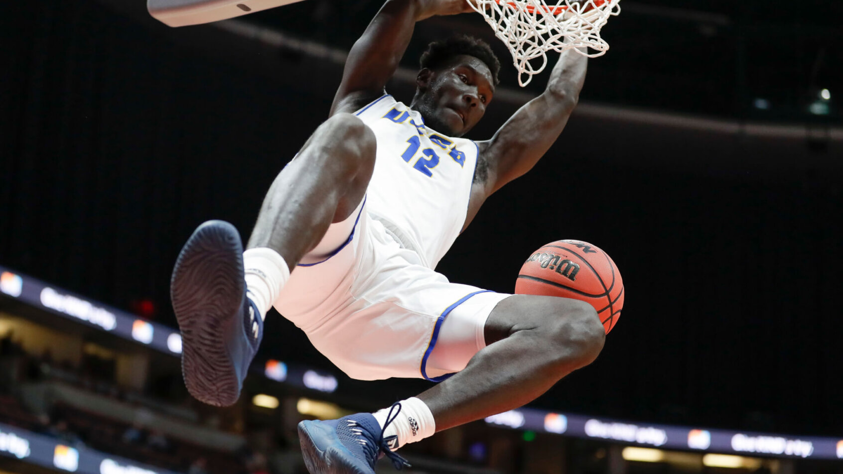 UC Santa Barbara forward Amadou Sow throwing down a dunk
