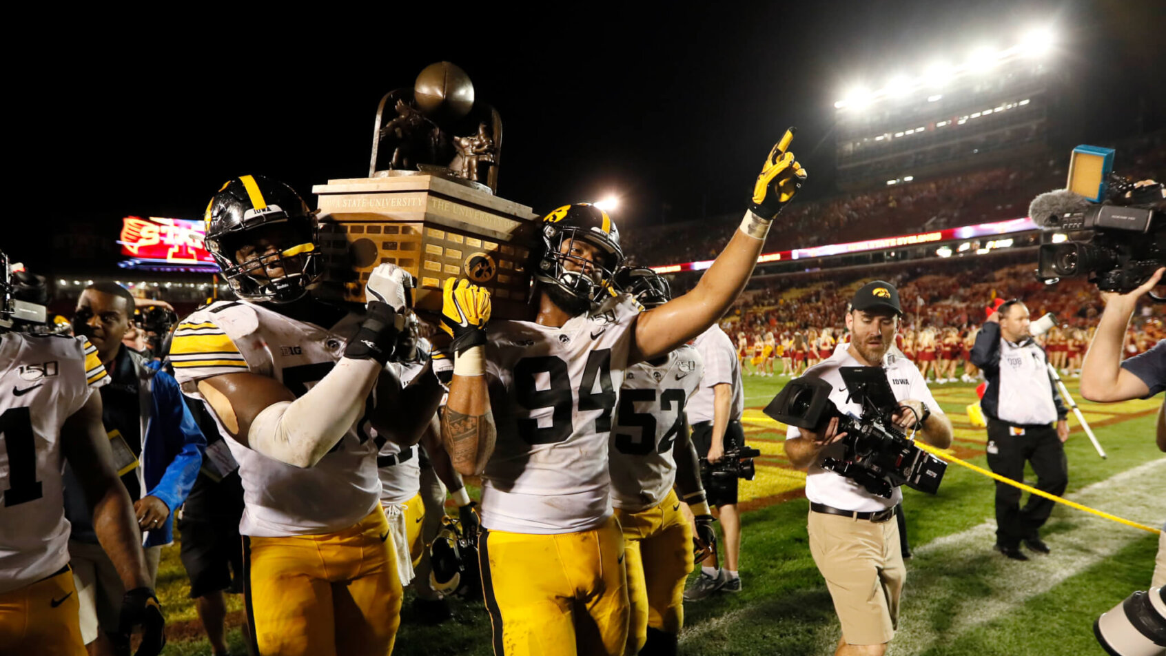 Iowa players celebrate