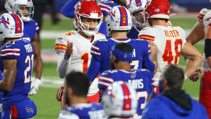 Josh Allen and Patrick Mahomes meet on the field