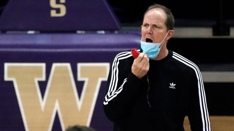 Washington head coach Mike Hopkins on the sideline