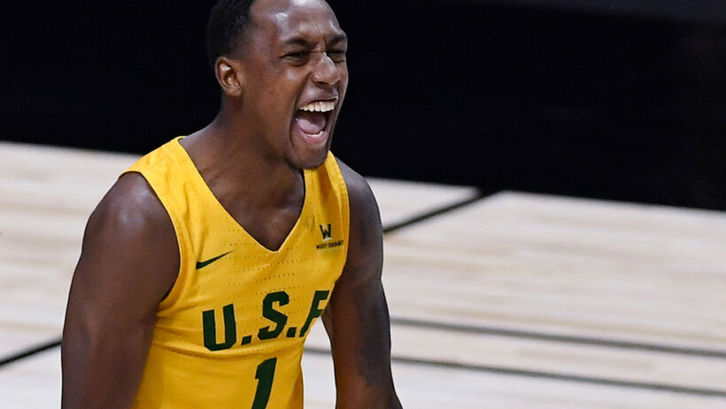 Jamaree Bouyea celebrates a USF victory