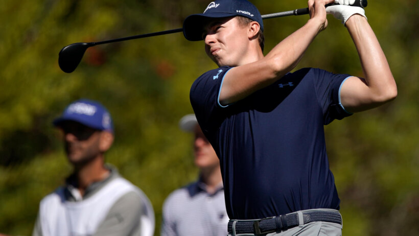 Matthew Fitzpatrick admires a tee shot