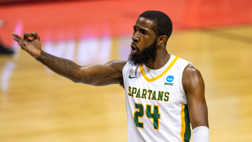Jalen Hawkins during a stoppage in play