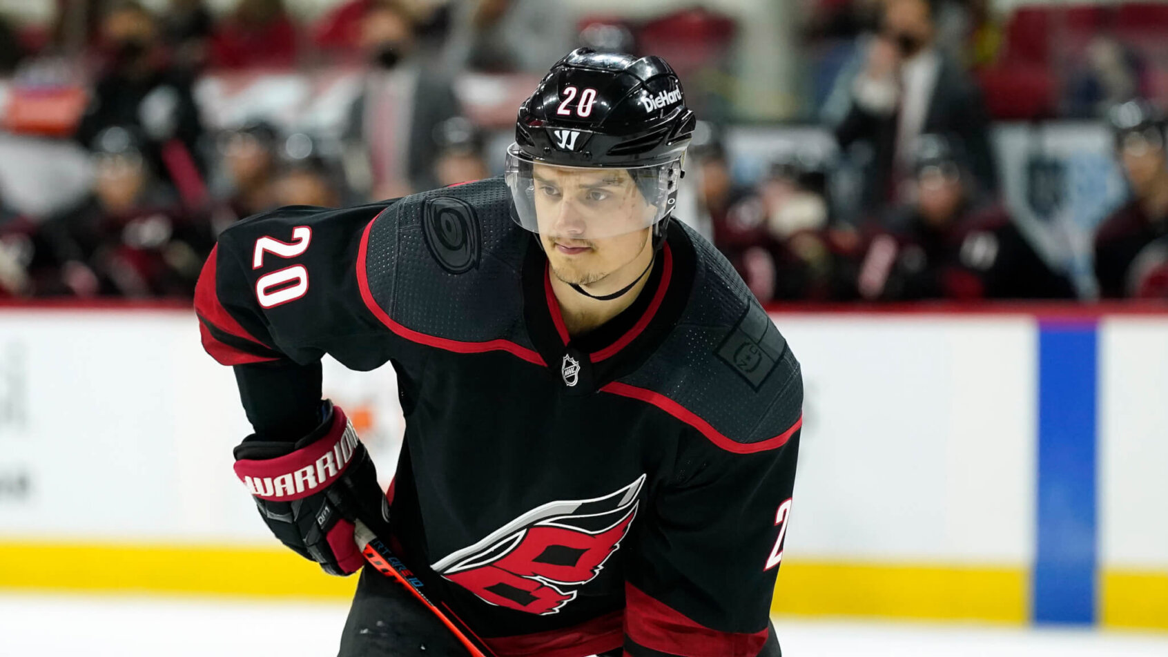 Sebastian Aho waiting for faceoff