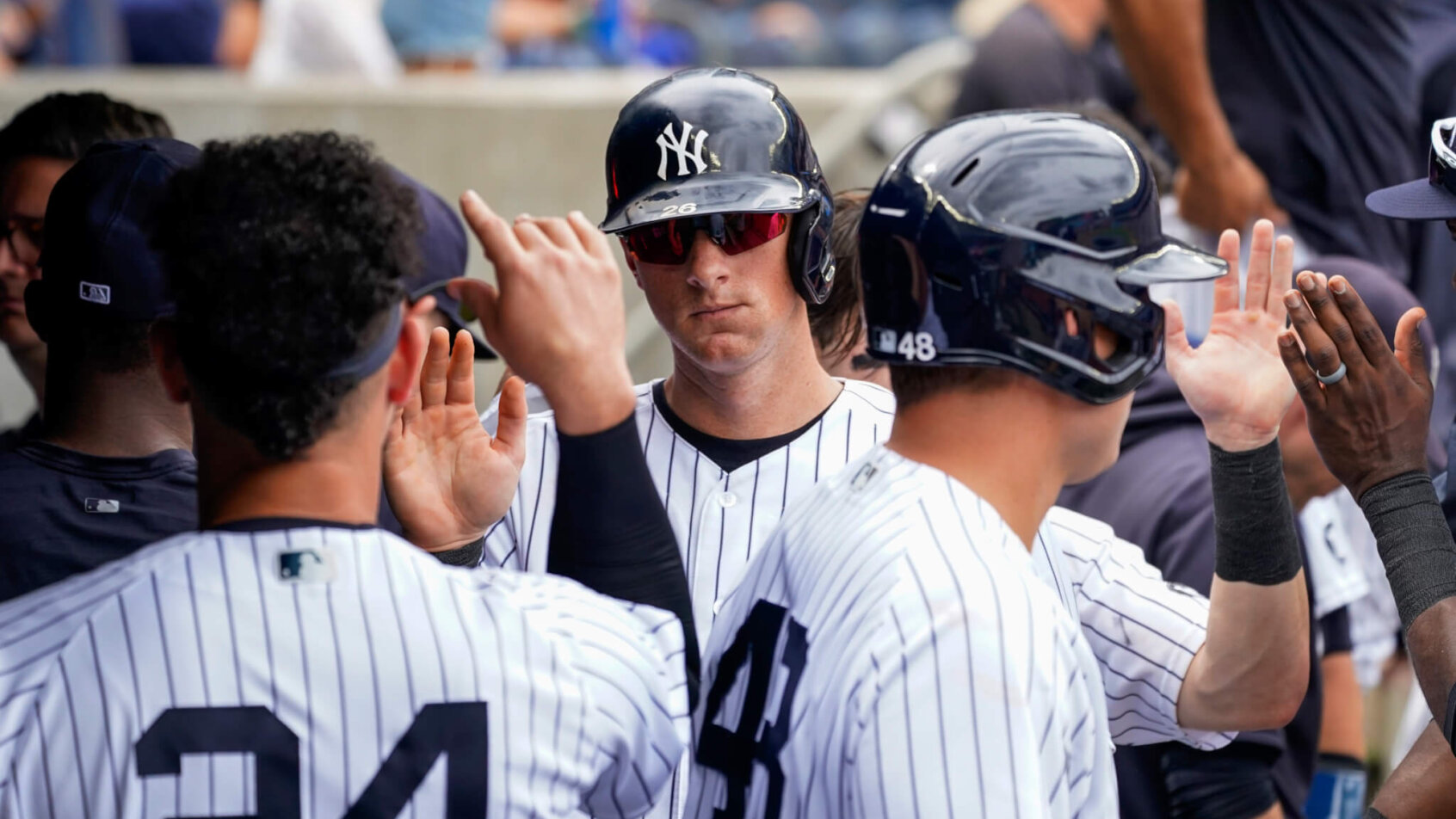 DJ LeMahieu dugout reaction