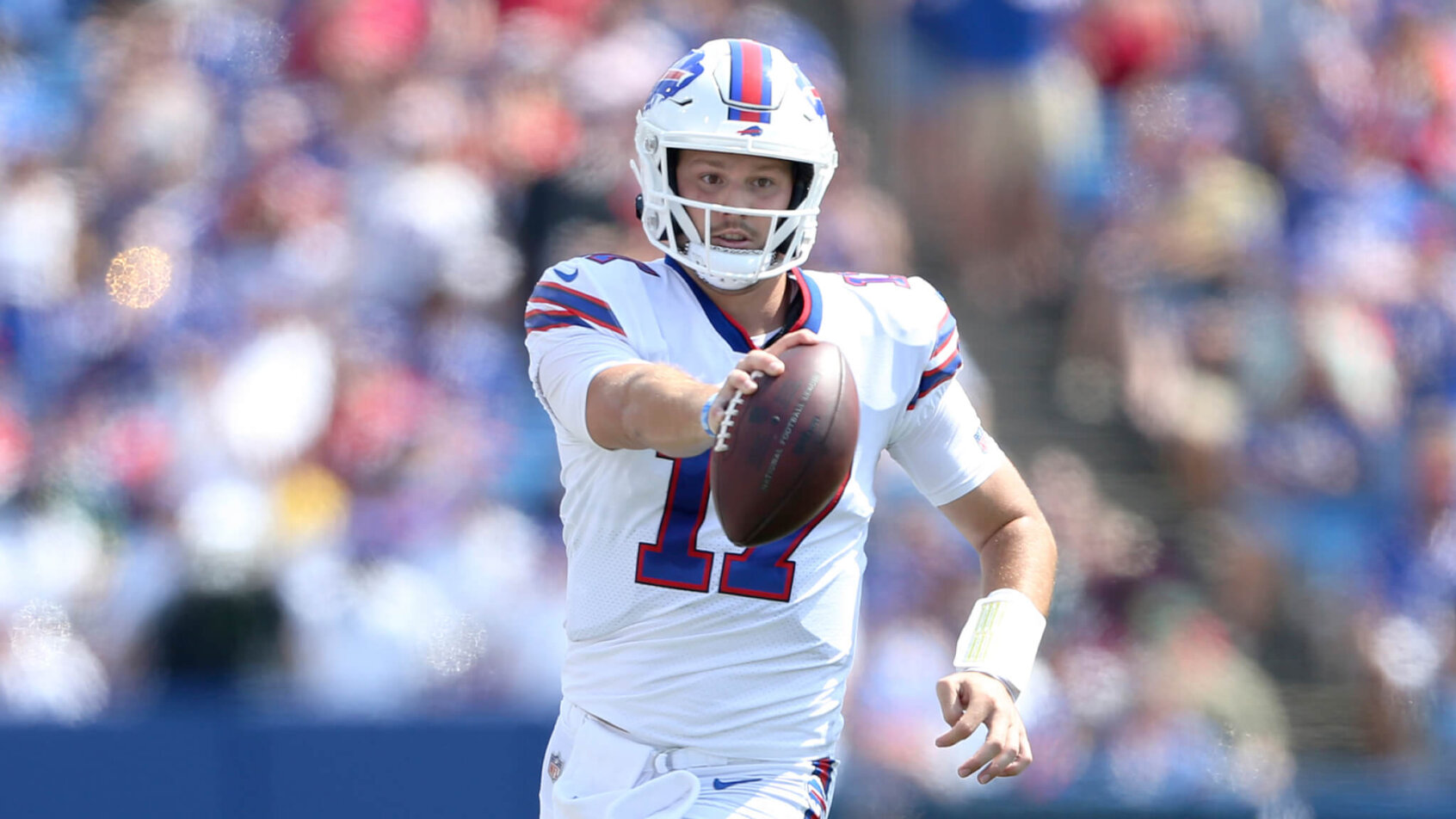 Josh Allen holding football