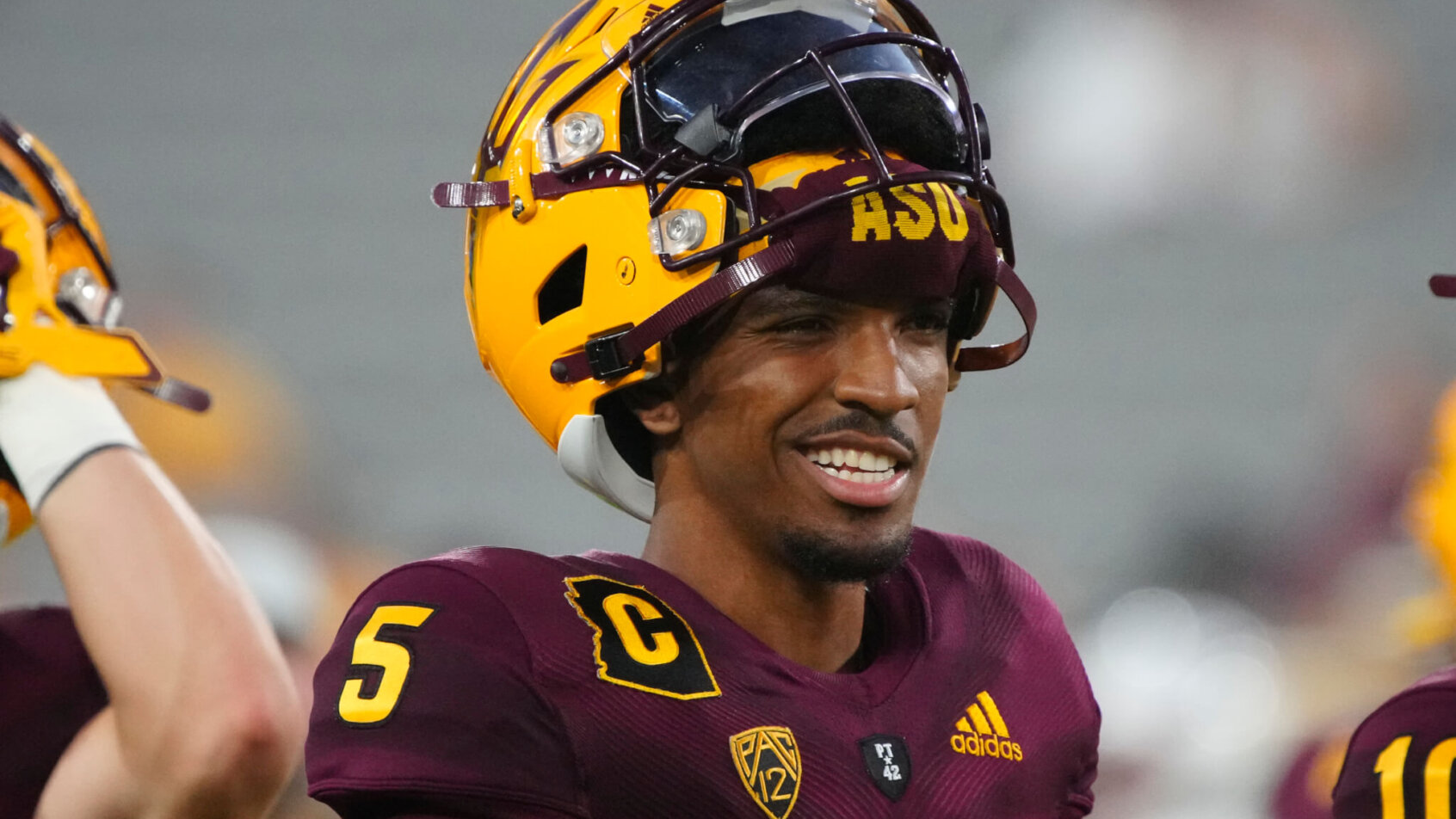 Jayden Daniels smiling