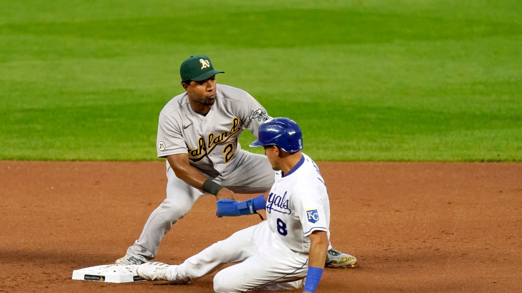 Nicky Lopez sliding into second