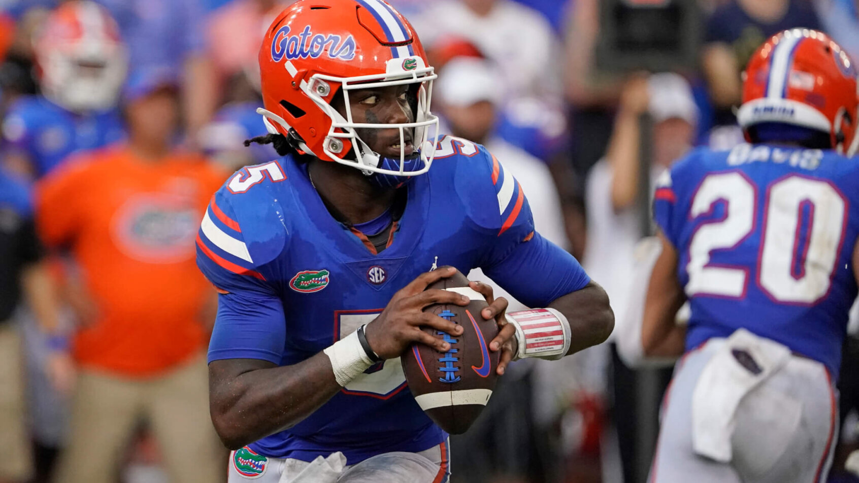 Emory Jones throwing
