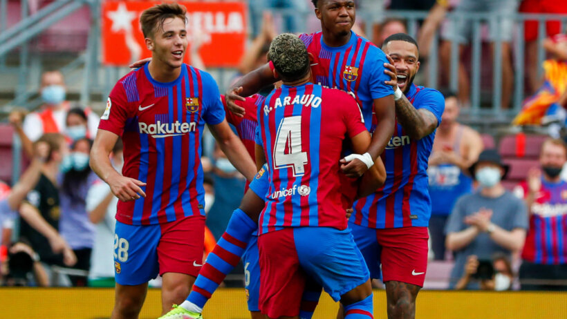 Barcelona goal celebration