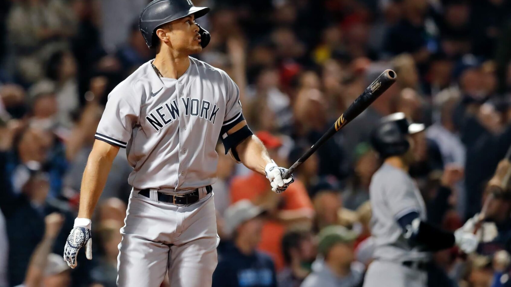 New York Yankees' Giancarlo Stanton at the plate