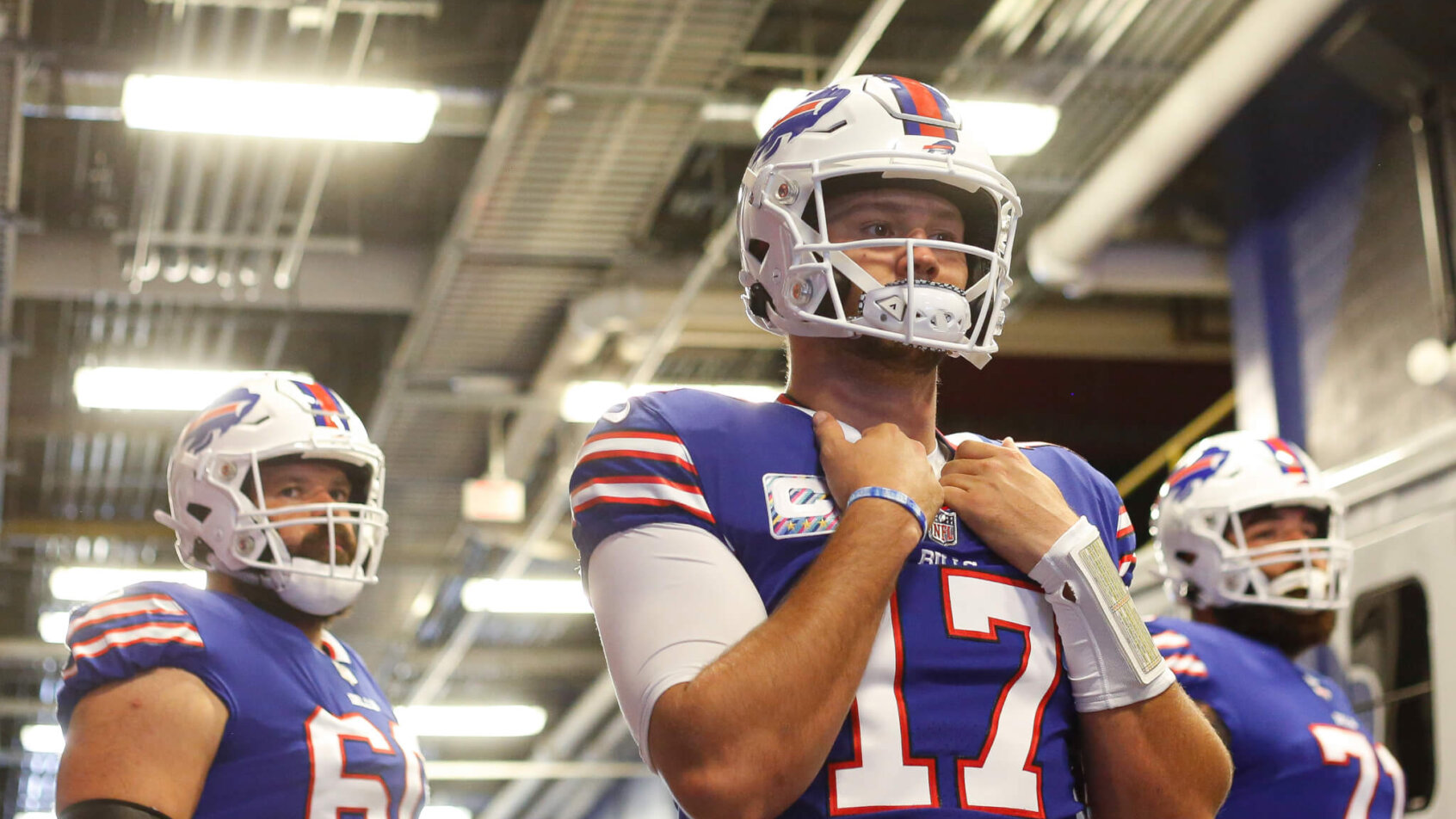 Josh Allen standing in tunnel