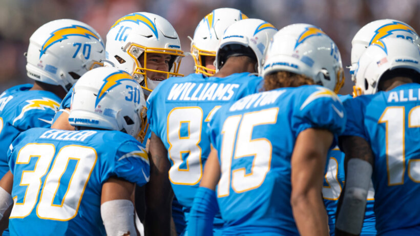 Chargers huddle