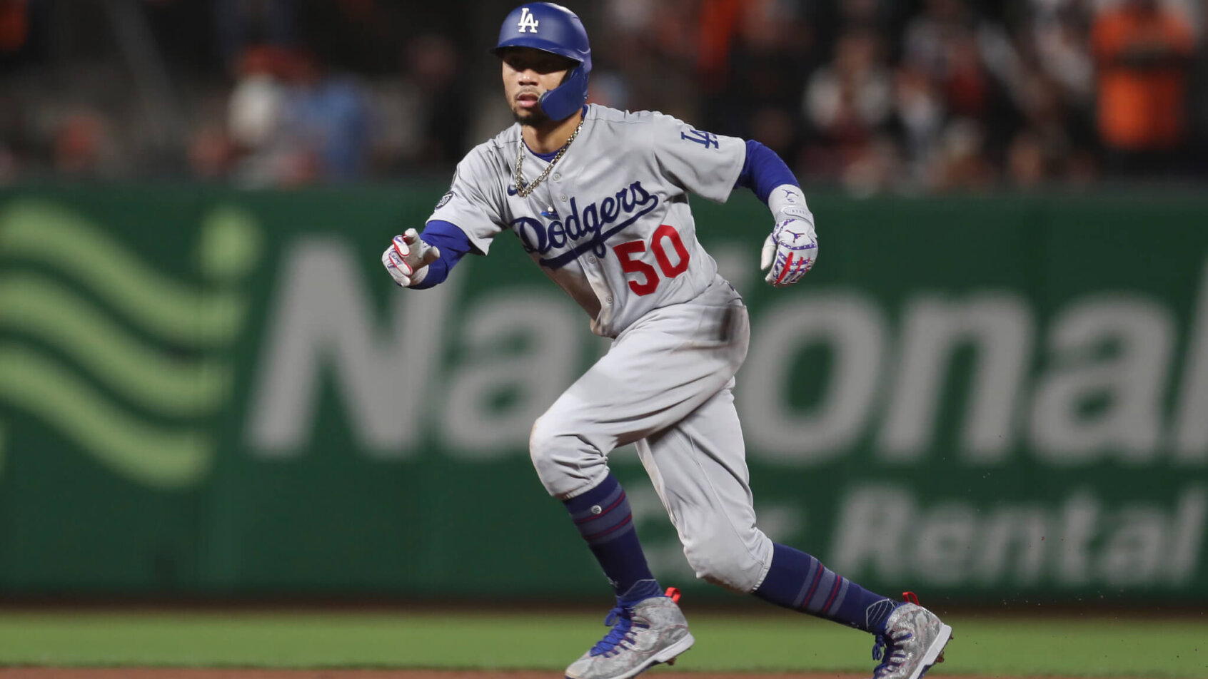 Mookie Betts running the bases