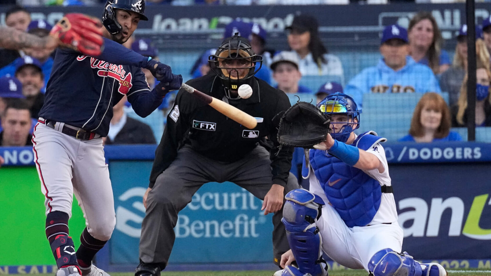 Atlanta Braves' Eddie Rosario hitting a homer