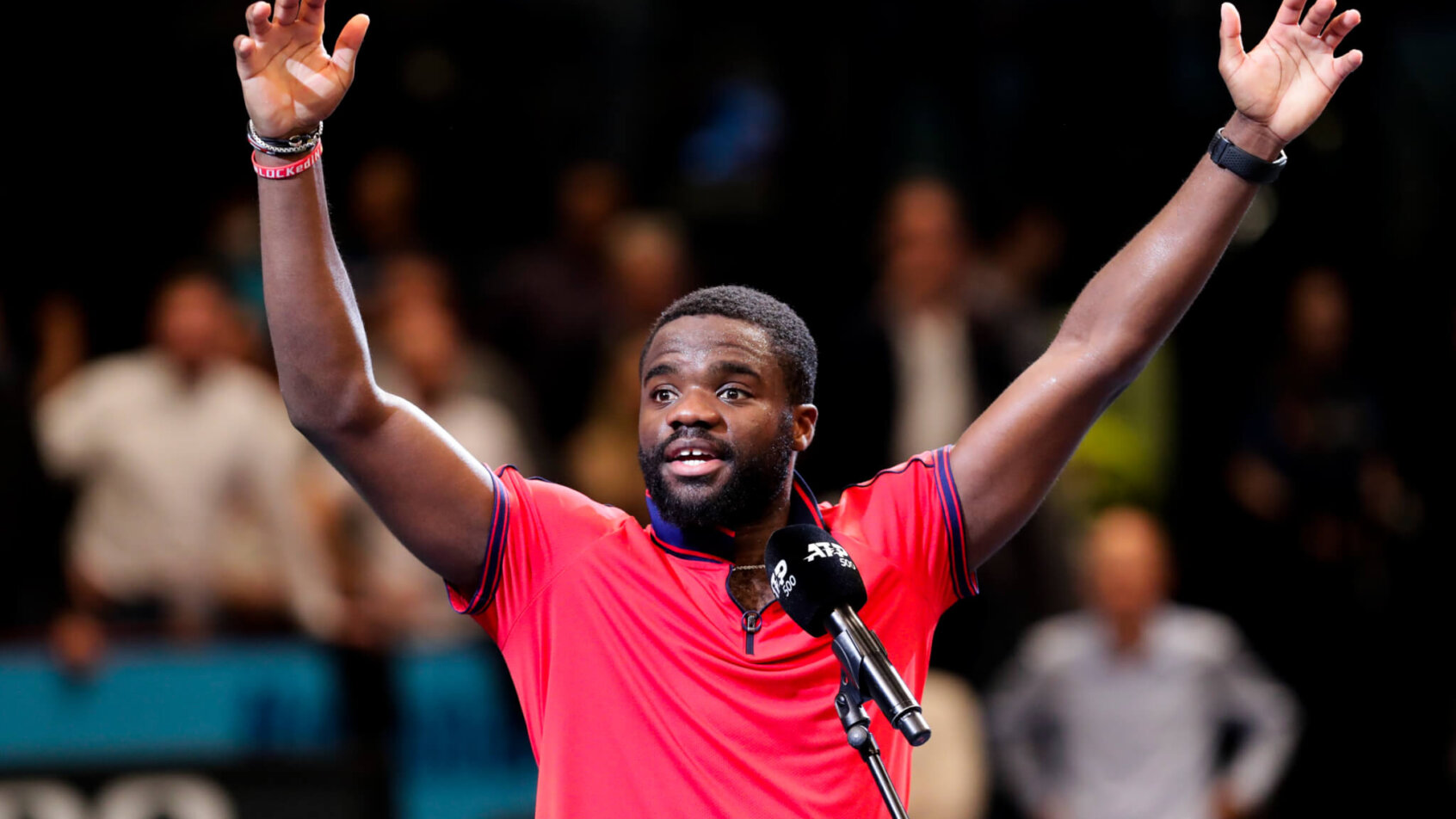 Frances Tiafoe celebrates, ATP