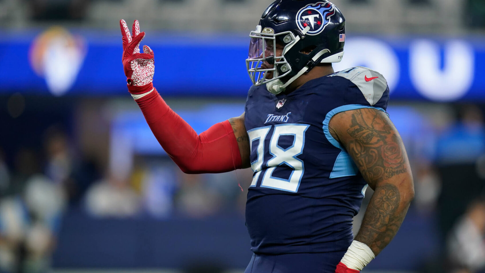 Jeffery Simmons celebrates, Tennessee Titans
