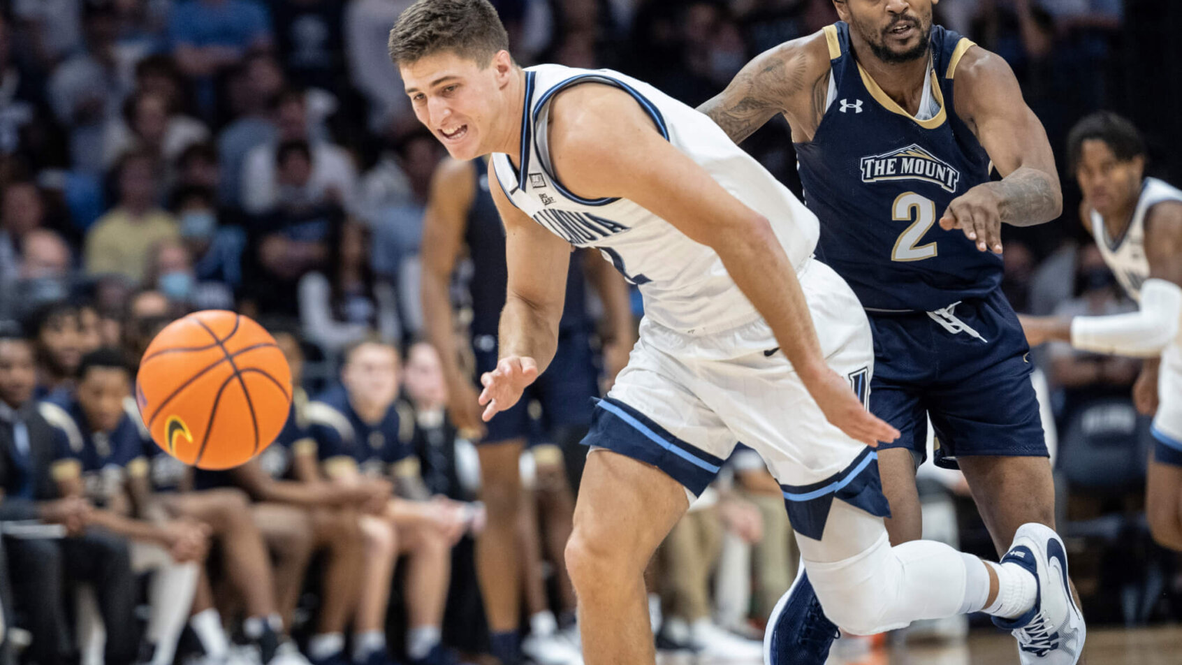Villanova guard Collin Gillespie dribbling