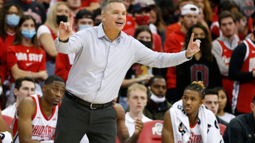 Ohio State head coach Chris Holtmann yelling
