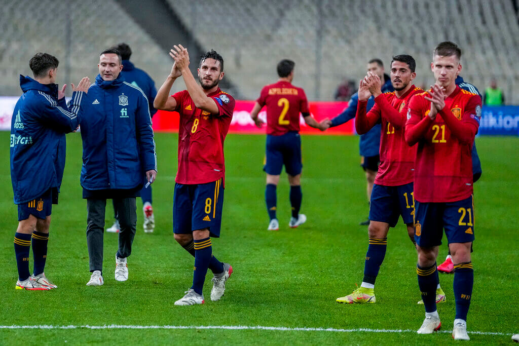 Spain's players celebrate