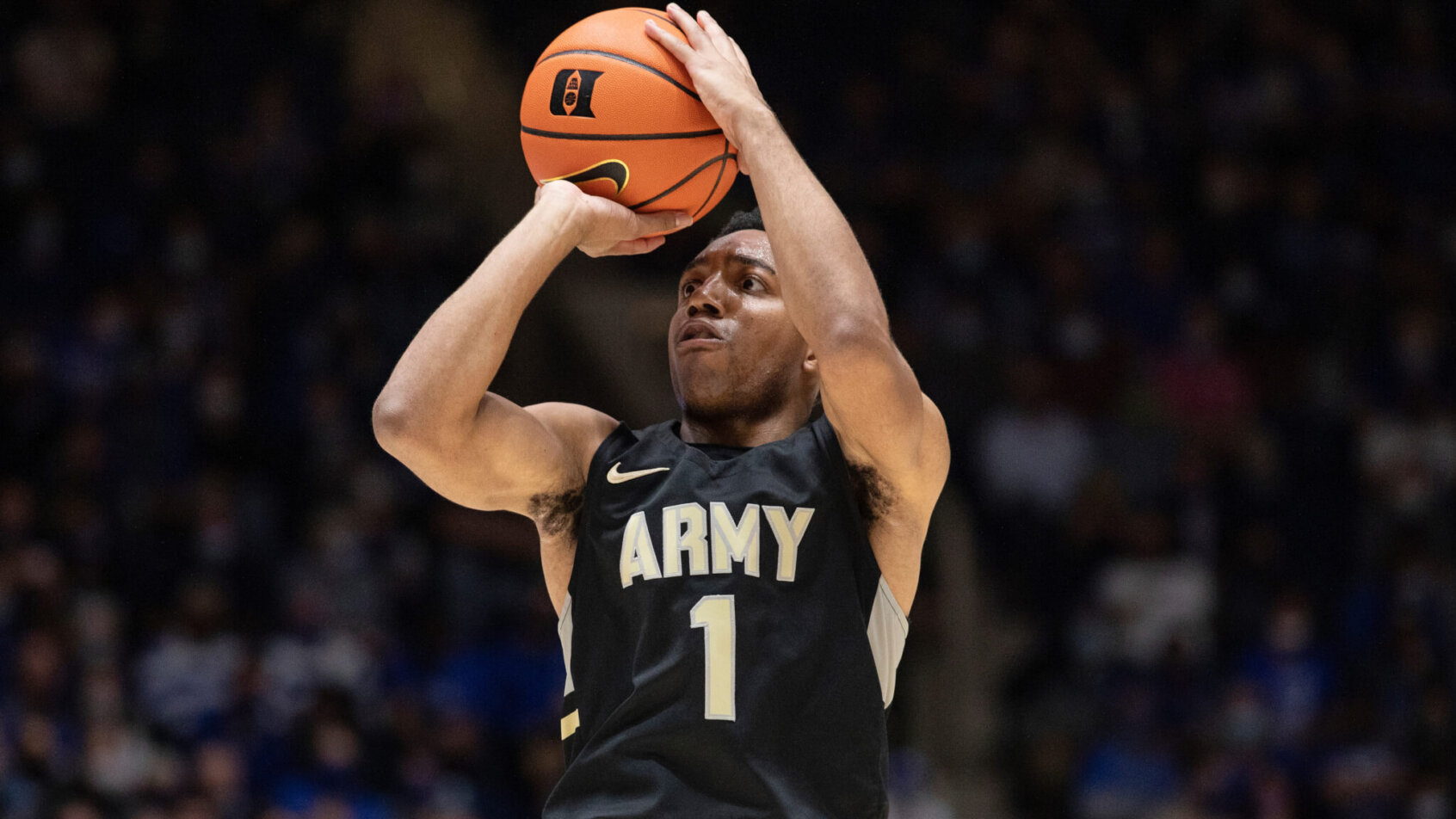 Army's Jalen Rucker shooting a jumper