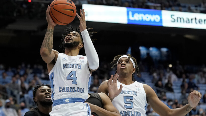 North Carolina guard R.J. Davis going for a layup