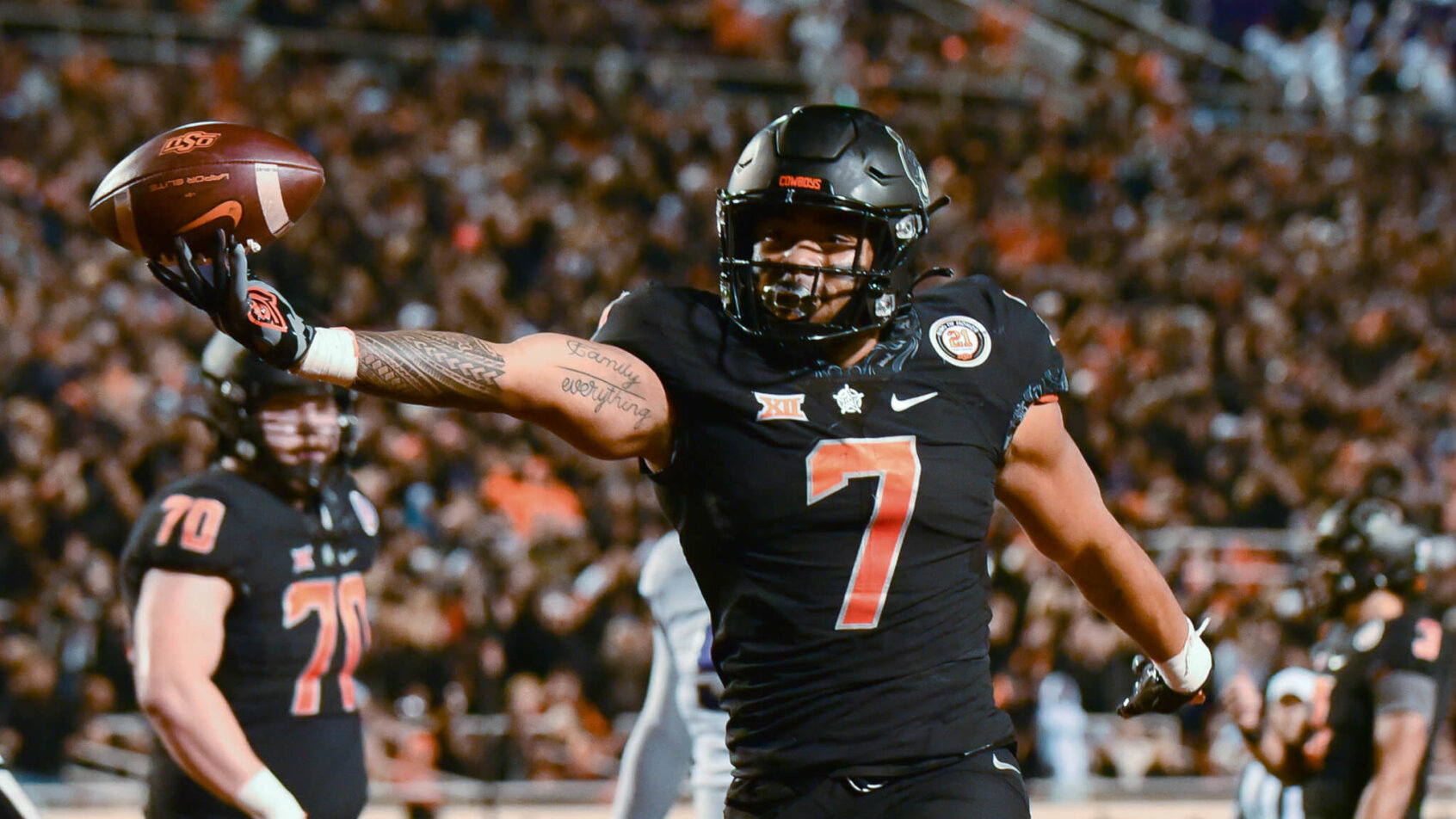 Jaylin Warren celebrates