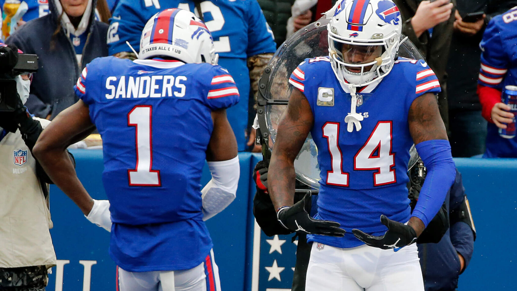 Diggs and Sanders celebrate