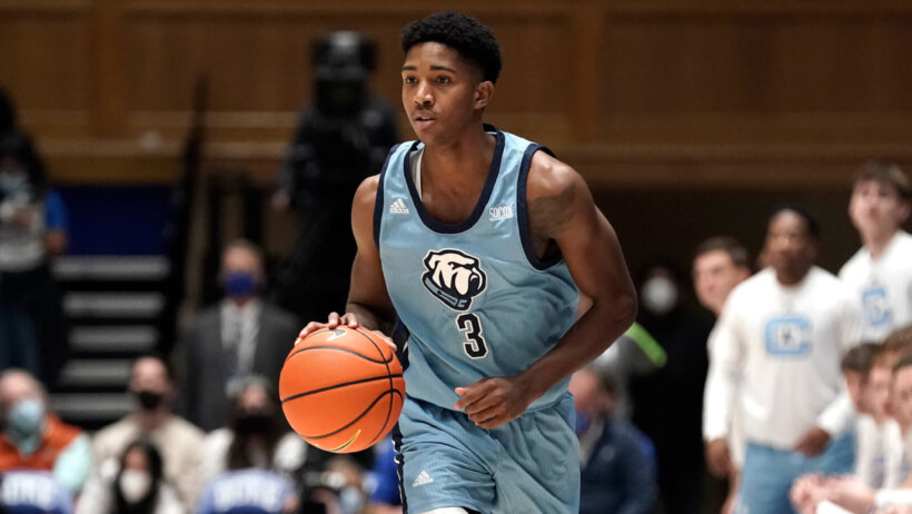 Citadel guard Rudy Fitzgibbons III dribbling up the court