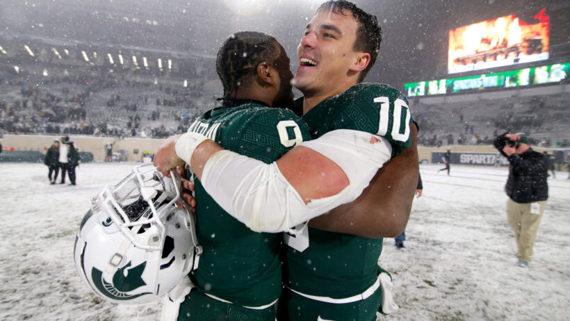 Payton Thorne celebrates