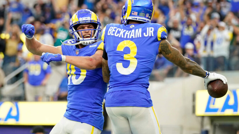 Cooper Kupp and Odell Beckham Jr celebrate TD