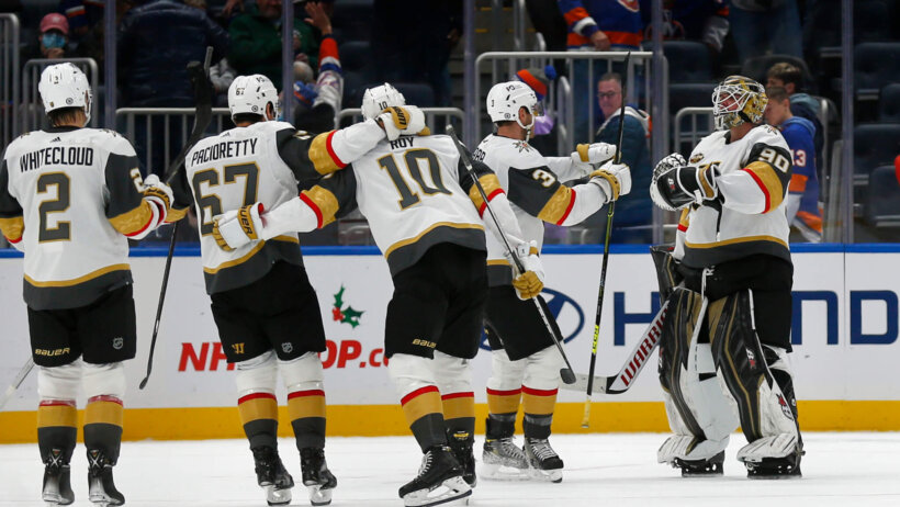 Golden Knights players celebrate
