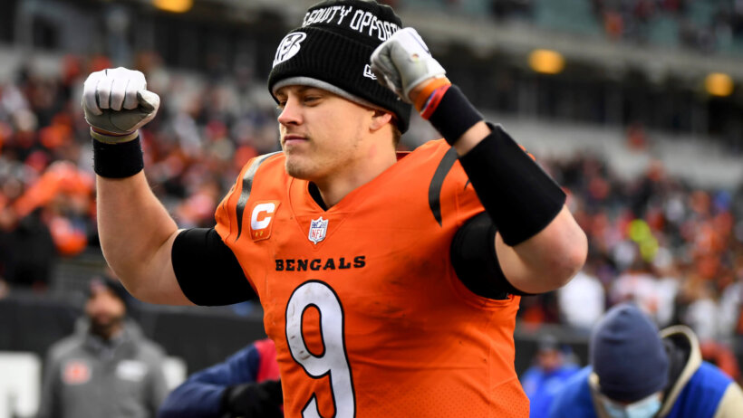 Joe Burrow, celebrates, Cincinnati Bengals