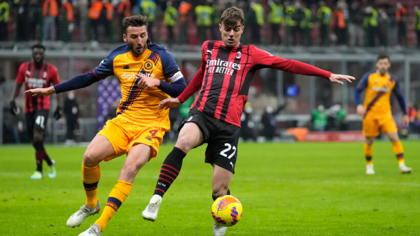 Bryan Cristante, Daniel Maldini, Roma vs AC Milan