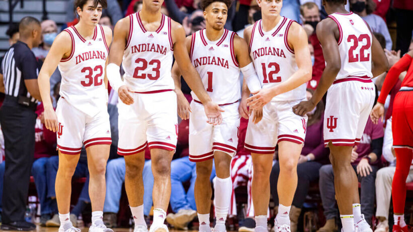 Trey Galloway, Trayce Jackson-Davis, Rob Phinisee, Miller Kopp, and Michael Durr