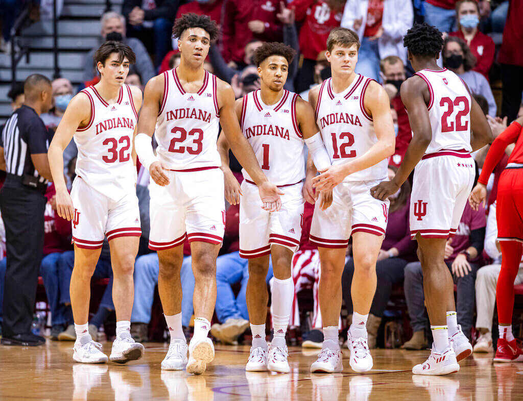 Trey Galloway, Trayce Jackson-Davis, Rob Phinisee, Miller Kopp, and Michael Durr