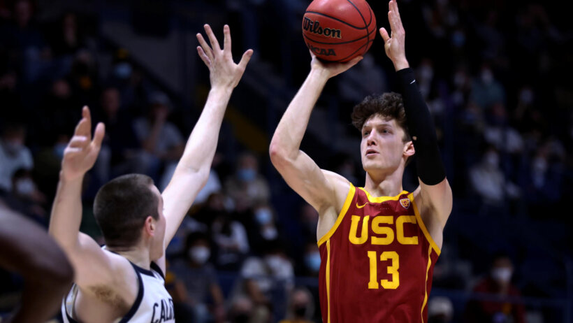 Southern California guard Drew Peters shooting a jumper