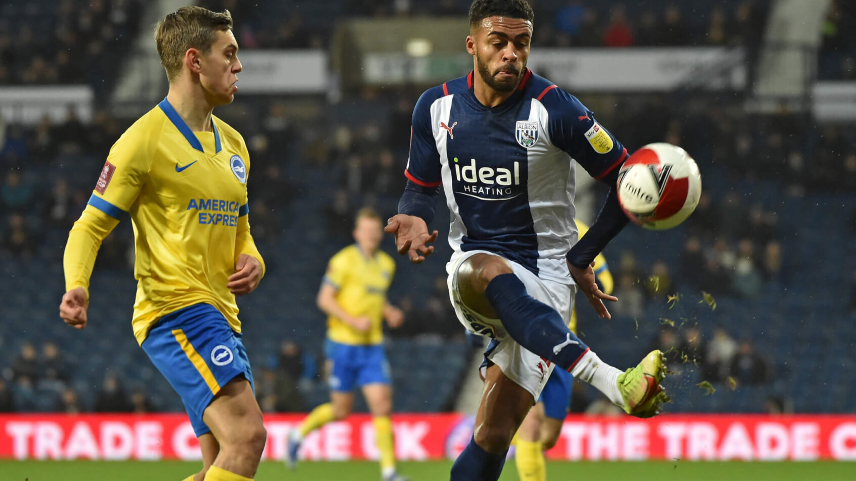 West Bromwich Albion's Darnell Furlong clearing the ball