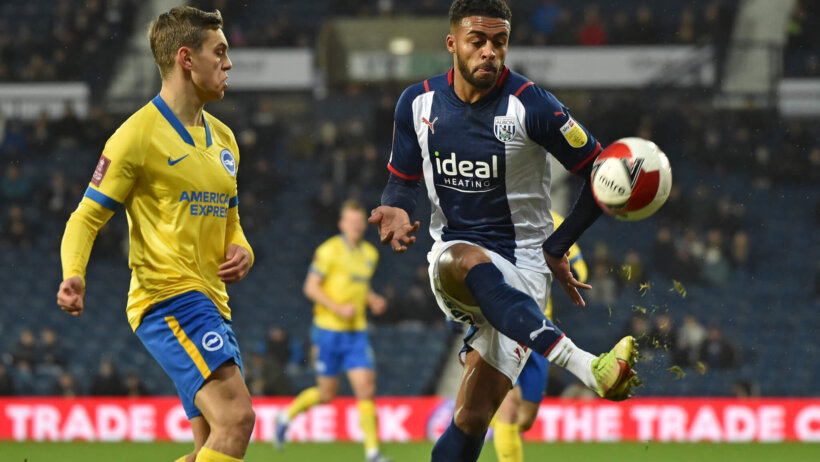 West Bromwich Albion's Darnell Furlong clearing the ball