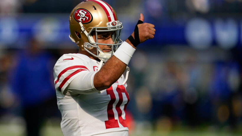 Jimmy Garoppolo gives a thumbs up