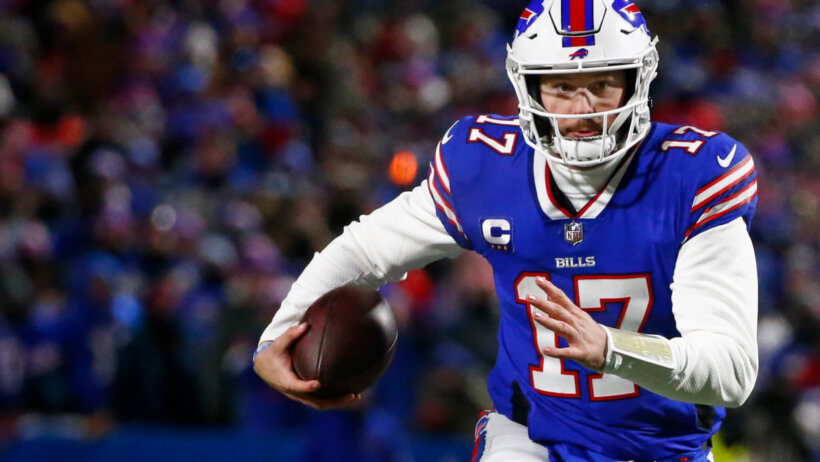 Josh Allen scrambles out of the pocket