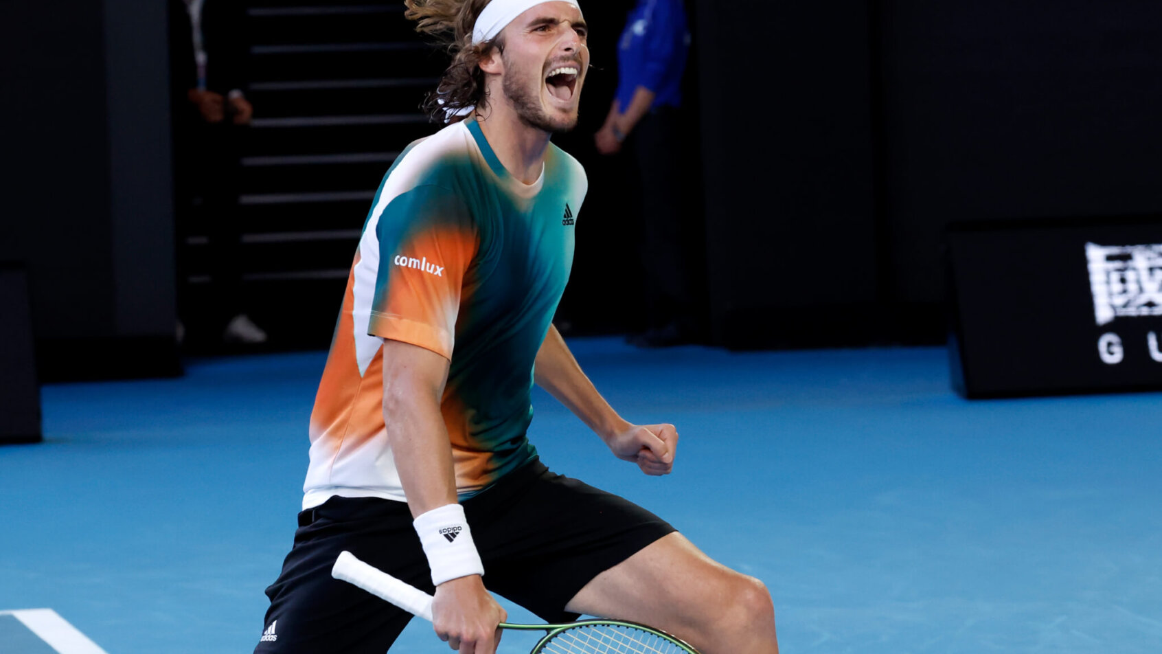 Stefanos Tsitsipas excited reaction