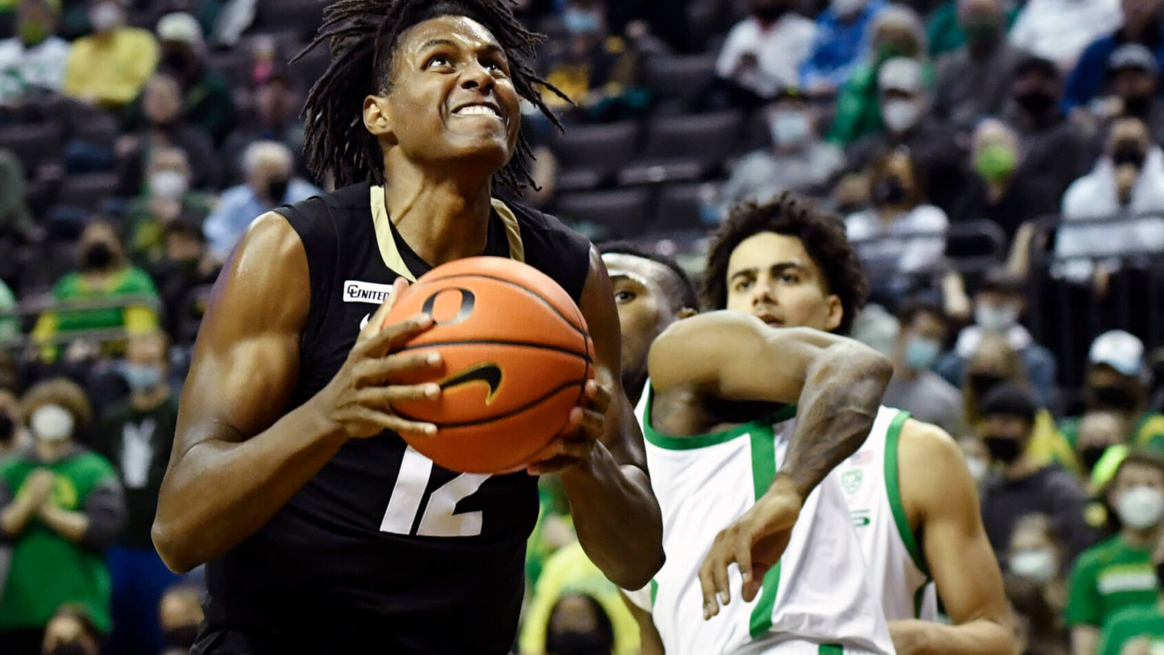 Colorado forward Jabari Walker driving to the hoop