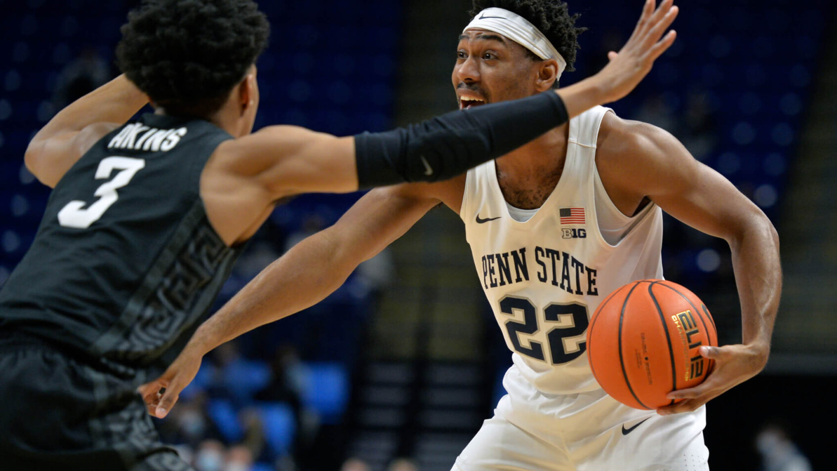 Penn State's Jalen Pickett signaling to a teammate