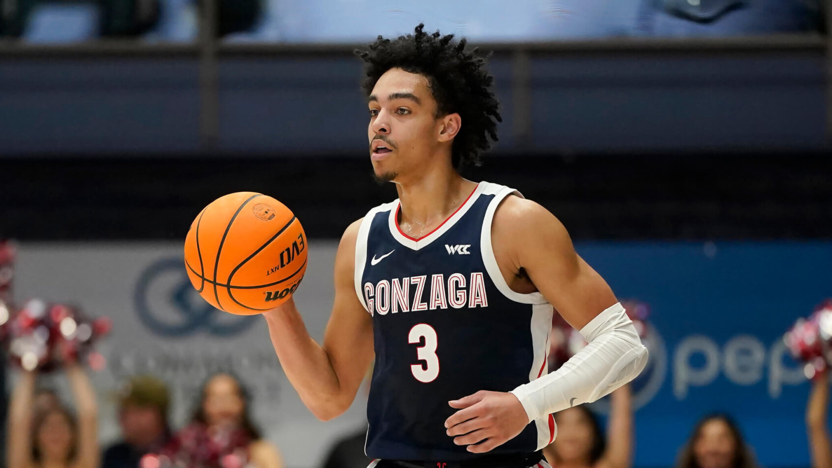 Andrew Nembhard brings the ball up court