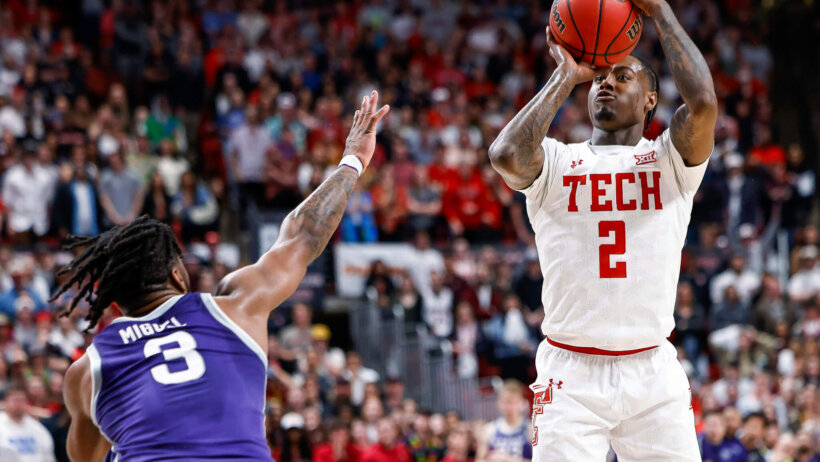 Texas Tech's Davion Warren shooting a jumper