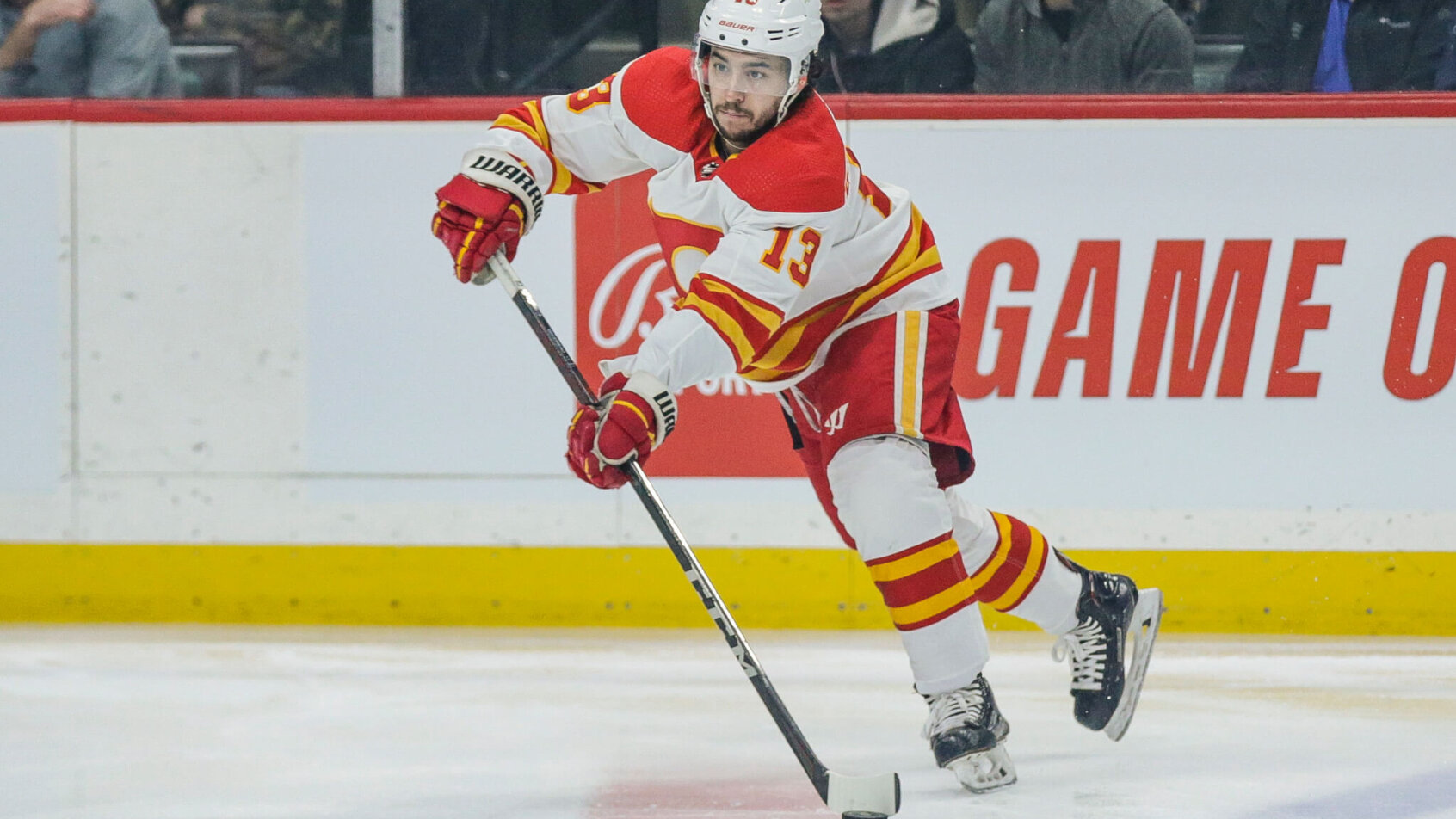 Johnny Gaudreau looking to pass puck