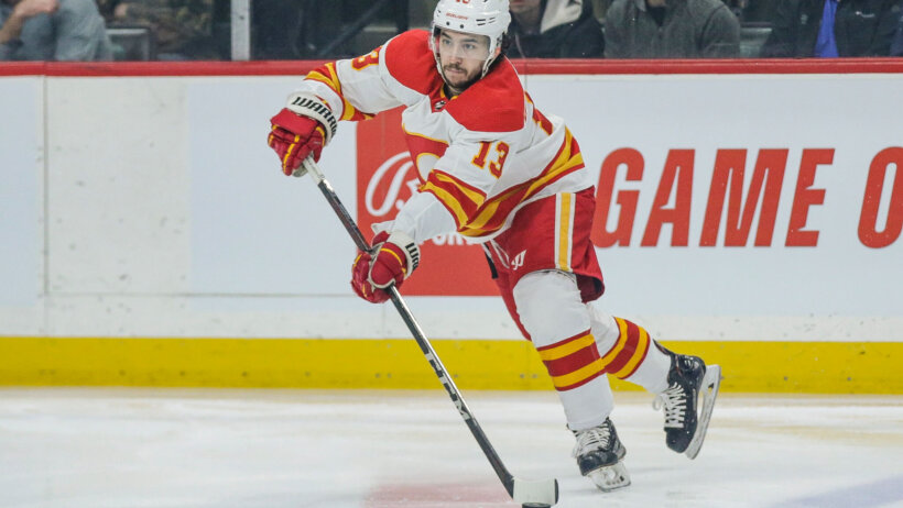 Johnny Gaudreau looking to pass puck
